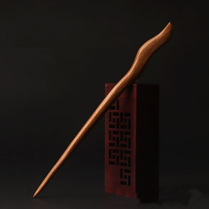 [SG|Extra Smooth & Firm] Wooden Hair Stick Hand-carved Red Sandalwood HairStick Chignon Hair Pin, 18cm