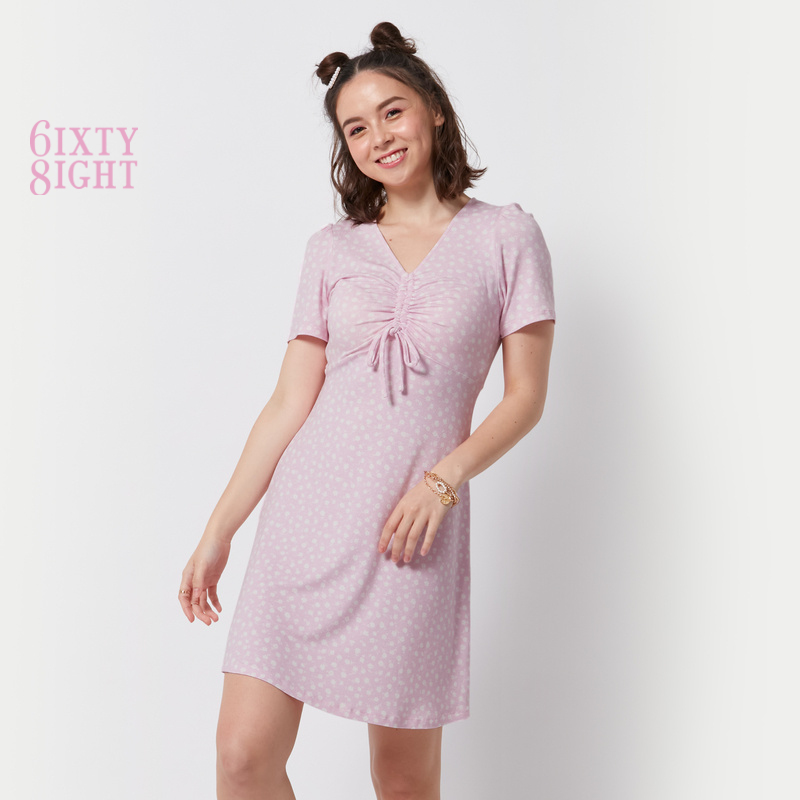 6IXTY8IGHT BRANDIE Floral Fit and Flare Dress Apparel Korean Maiden Sweet Dress DS08877