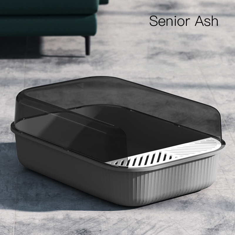 2023 NEW Large Capacity Cat Litter Box Semi-closed Sand Box for Cats Pet Toilet Anti Splash Cat Tray