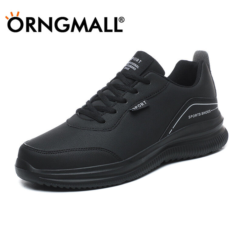 ORNGMALL Sport Shoes for Men Sneakers High Quality Casual Shoes Lace-Up Black Fashion Gym Casual Light Walking Running Shoes Suitable for Daily Life and Sports Men Sneakers Plus Size 39-48