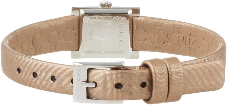 Gucci Women's YA128502 G-Frame Square Beige/Brown Stainless Steel Watch