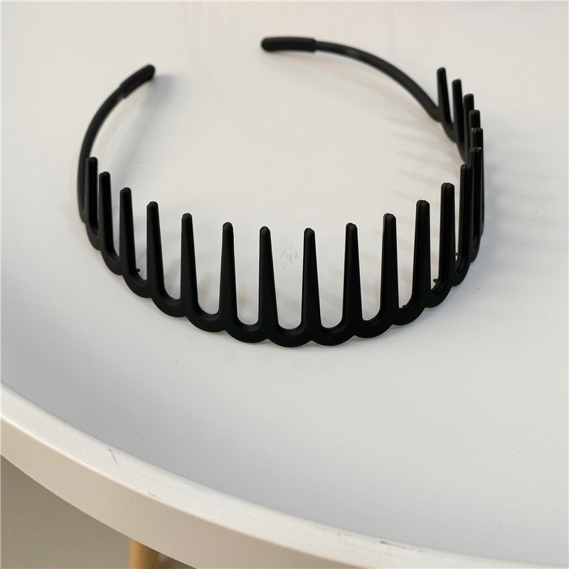 [SG|Comfy & Non-slip] 3.5cm Long Teeth Plastic Black Head Bands Headbands for Women, Women Hair Bands, Women's Hair Morandi Color Headbands for Women Wide Headbands for Women