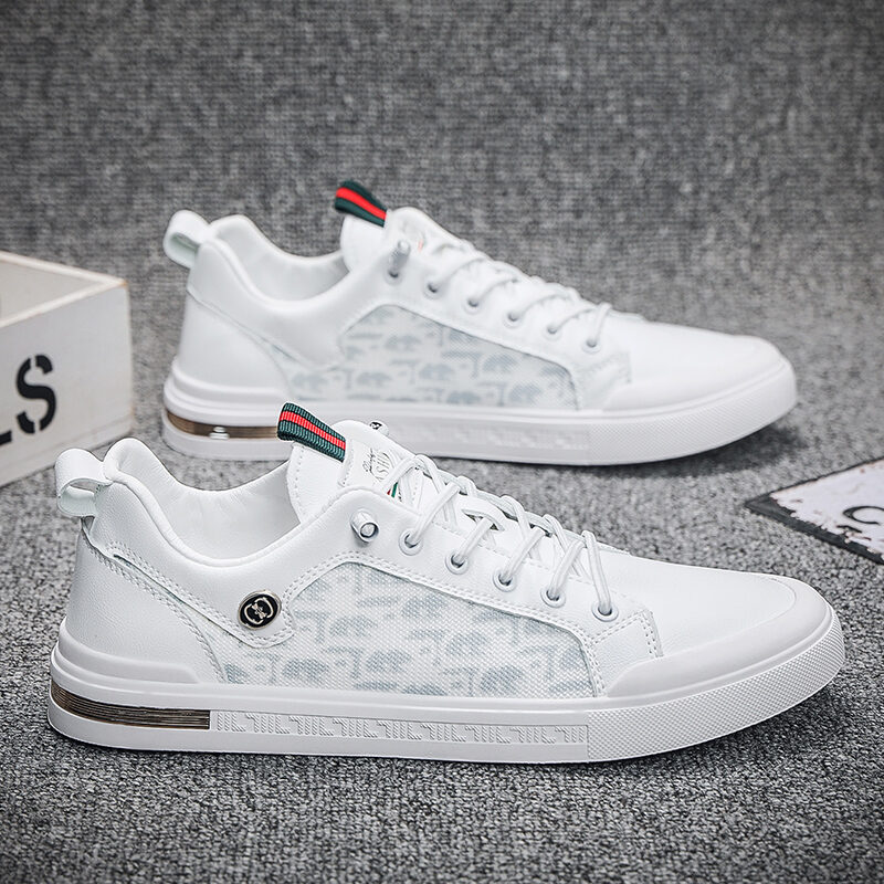 2024 Summer New Arrival K-style Fashion Casual Board Shoes Breathable Mesh Surface Shoes Soft Bottom Thin Sports White Shoes for Men