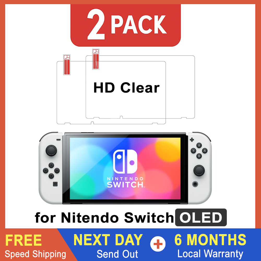 [2 Pack] Switch OLED 2021 Tempered Glass Screen Protector, HD Protective Film Anti Scratch 9H Hardness Clear And Blue Light Filter for Nintendo Switch Nintendo Switch Lite Nintendo Switch OLED [Local