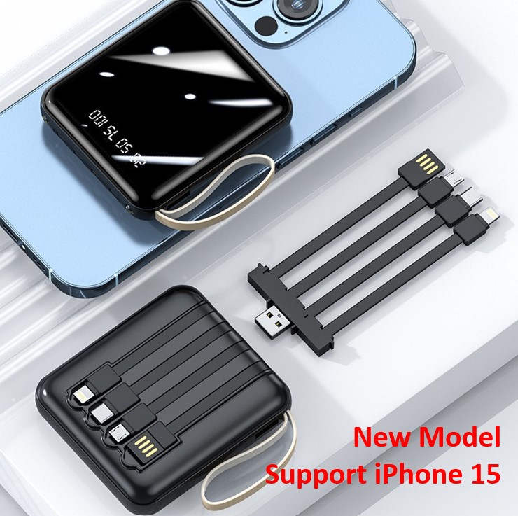 SG 4in1 Portable Fast Charging 20000 30000 mAh LED Power Bank Detachable Cable Compatible Apple iPhone 15 14 13 Samsung S23 S22