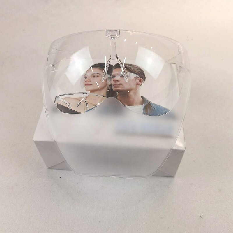 【Clear With Box】1pcs Full Face Shield For Adults Comfortable Large Mirror Hard ACRYLIC Protective Oversized Full Face Sunglasses Eye Protection