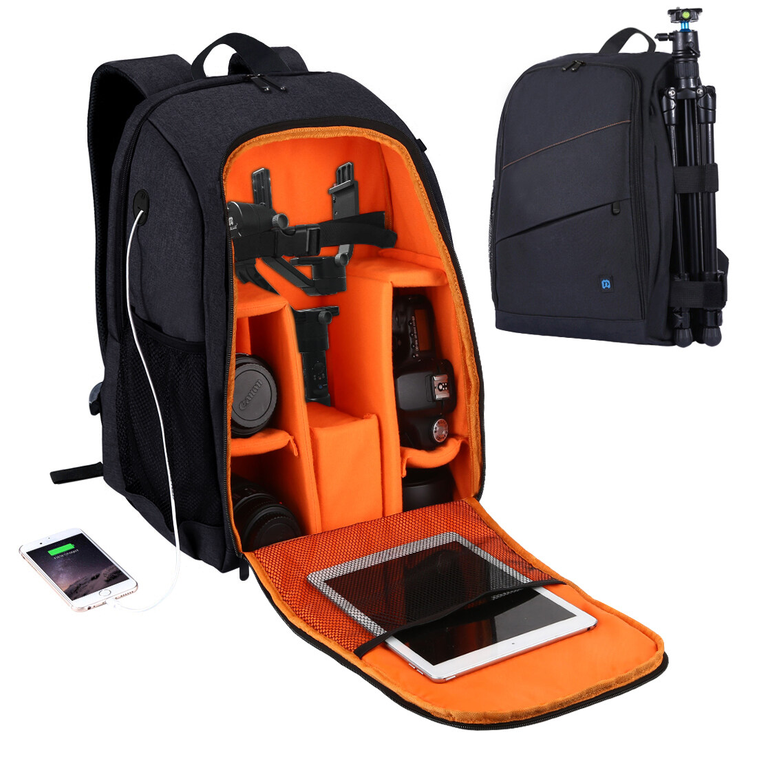 [ Delivery in 3 Days ] PULUZ Fashion Camera Backpack Digital DSLR Scratch-proof Dual Shoulder Camera Bag Waterproof Travel Outdoor Bag for Hiking Photographers Women Men Cameras Canon Rebel T7I Nikon