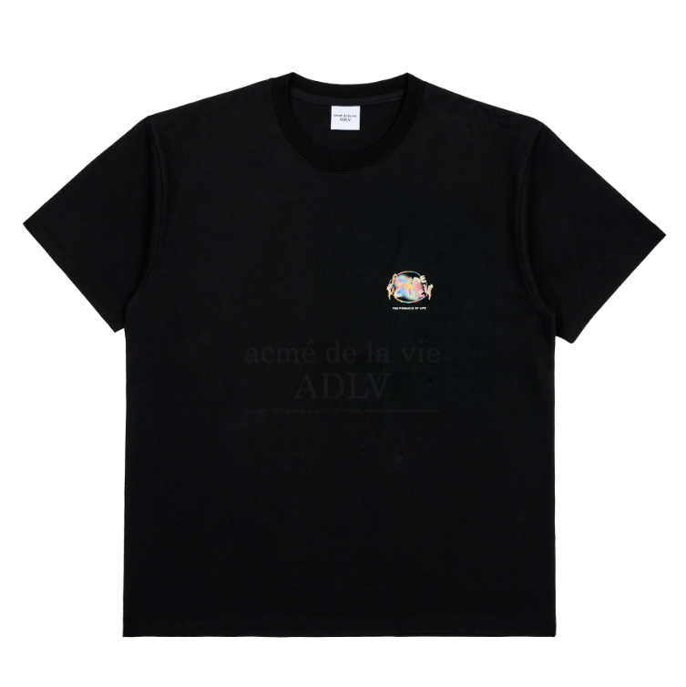 [acme de la vie]100％ Authentic GRADATION CRAYON LOGO SHORT SLEEVE T-SHIRT BLACK ADLV