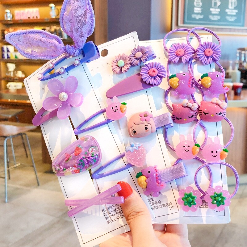 24 Pieces Set Baby Girl Fashion Hair Clip Children Cute Cartoon Headwear Kids Girls Hair Accessories RD200728002