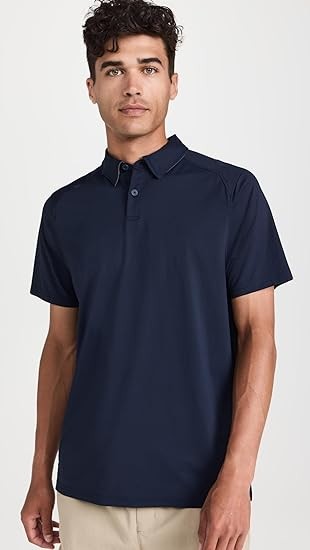 Rhone Commuter Mens Polo Shirts, Iron Free, Moisture Wicking Polo Shirts for Men, FlexKnit Stretch Fabric Mens Golf Shirts