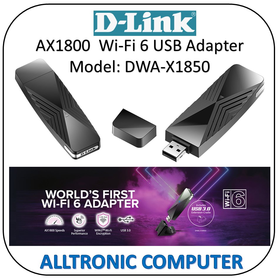 D-Link AX1800 Wi-Fi 6 USB Adapter DWA-X1850 / Dlink DWAX1850 WIFI 6