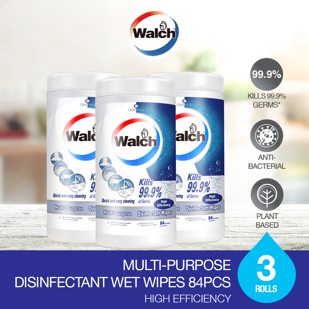 Walch Multi-Purpose Disinfectant Wet Wipes 84pcs x 3 Rolls