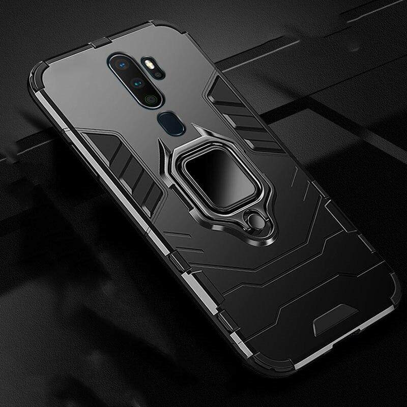 For OPPO A5 2020 OPPO A9 2020 Phone Case, Silicone TPU and Hard PC Cover Magnet Stand Rotation Ring Multi Protection Casing