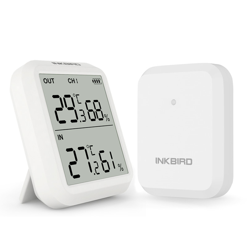 ITH-20R Weather Station and Hygrometer Large Backlight LCD Outdoor&Indoor Inkbird Unit for House Kitchen Courtyard