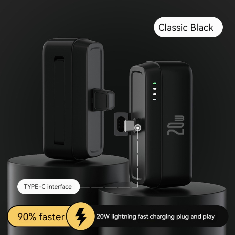 PD20W Fast Charging Powerbank 5000mah Mini Power Bank with LED Light Phone Holder Mobile Emergency Power
