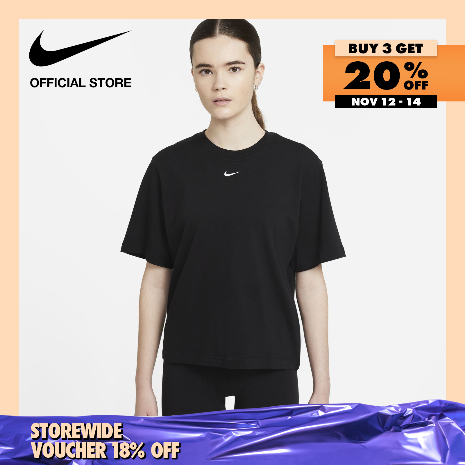 Nike Women's Sportswear Essential T-Shirt - Black