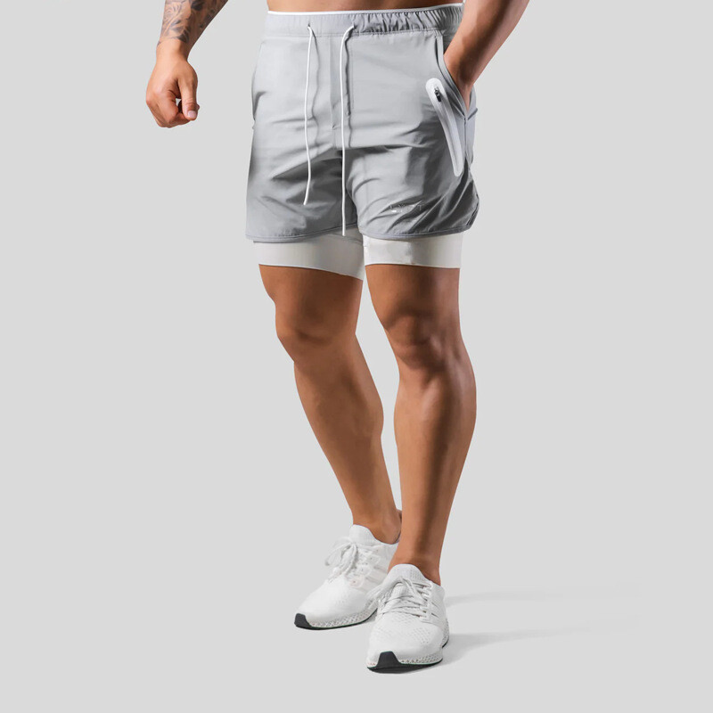 2022 LYFT NEW 2 in 1 Mens Running Shorts Sports Jogging Fitness Shorts Training Quick Dry Gym Men Shorts Sport Gym Short Pants