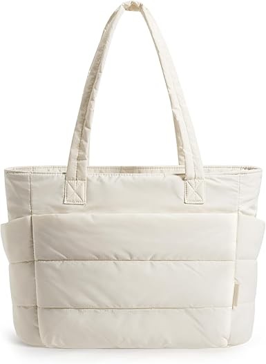 BAGSMART Women's Handbag, Lightweight Fluffy Handbag with Compartments Quilted Shoulder Bag Handbag for Travel, Work, Gym