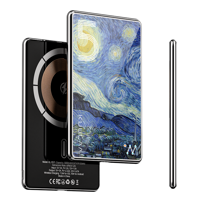 KUULAA 5000mAh Powerbank Magnetic Wireless Charging Mini Portable Power Bank Ultra-thin 6.9mm Power Bank Fast Charging Compatible For iPhone16 15 14 Promax and other series
