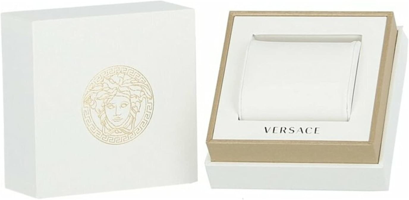 Versace Lady Collection Luxury Womens Watch Timepiece with a Gold Bracelet Featuring a Gold Case and Black Dial