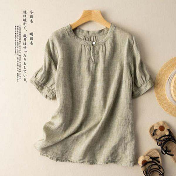 Women's Ice Silk Short-Sleeved T-shirt, Solid Color Thin Niche Top