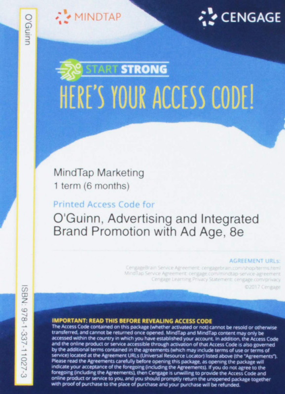 Bundle: Advertising and Integrated Brand Promotion, 8th + MindTap Marketing, 1 term (6 months) Printed Access Card 8th Edition