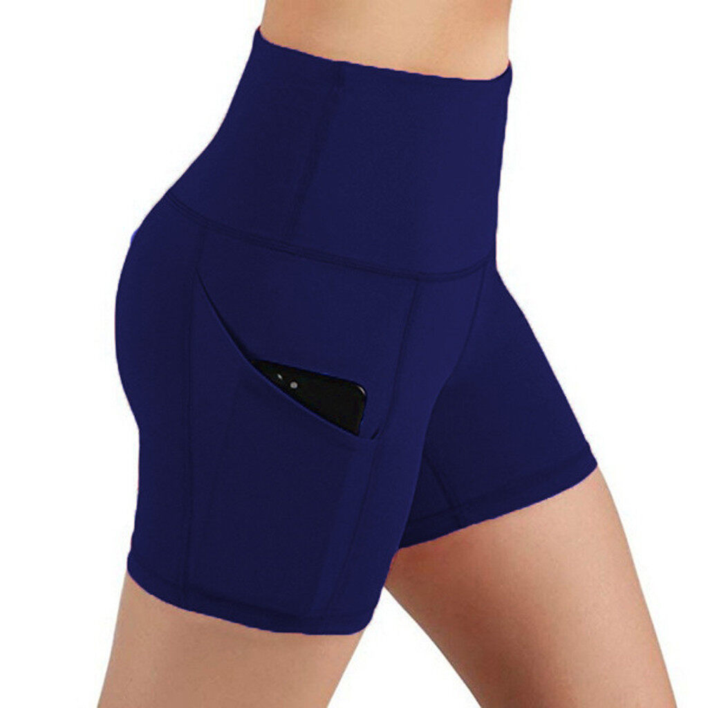 【NSK Sports】Yoga shorts,sports short for women,quick-drying sports shorts Lady Solid Pocket High-waist Hip Stretch Underpants Running Fitness Yoga Shorts,Red,Navy,Blue,Gray,Dark Gray,Black,Silver,S/M/