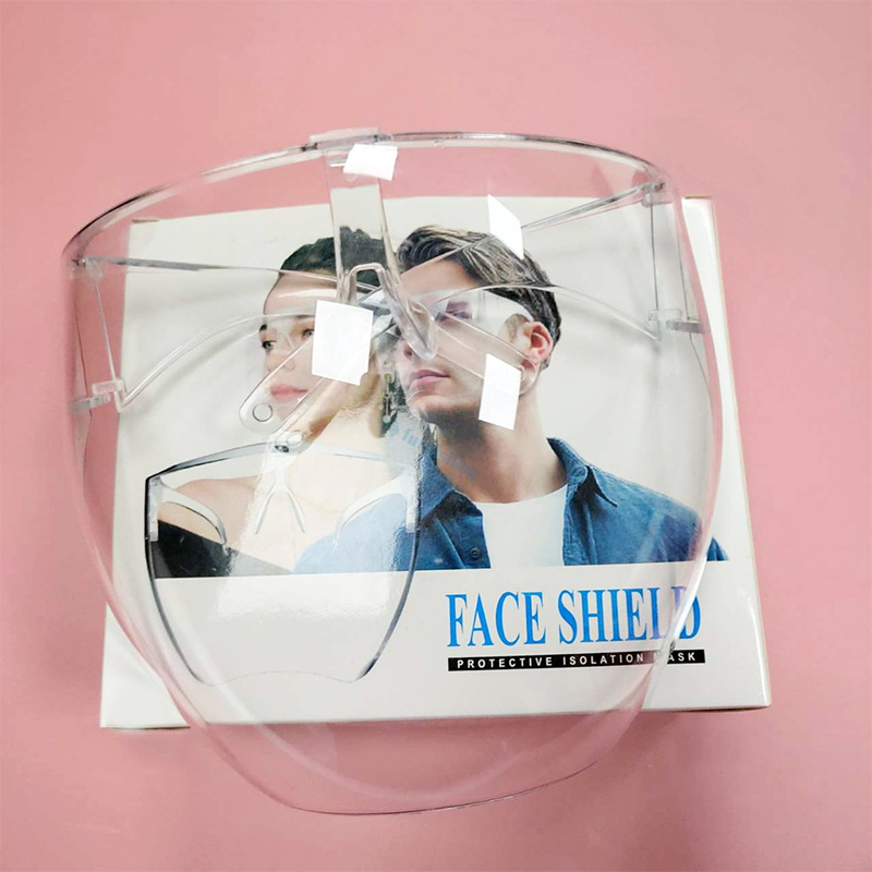 ✅R.H.【Clear with Box】Adult Full Face Shield Acrylic Full Faceshield Clear Lens Not Dizzy Visor Fiber Glass Faceshield HD Goggles Face Mouth Cover for Kids Boys and Girls Women Men for Outdoor Indoor U