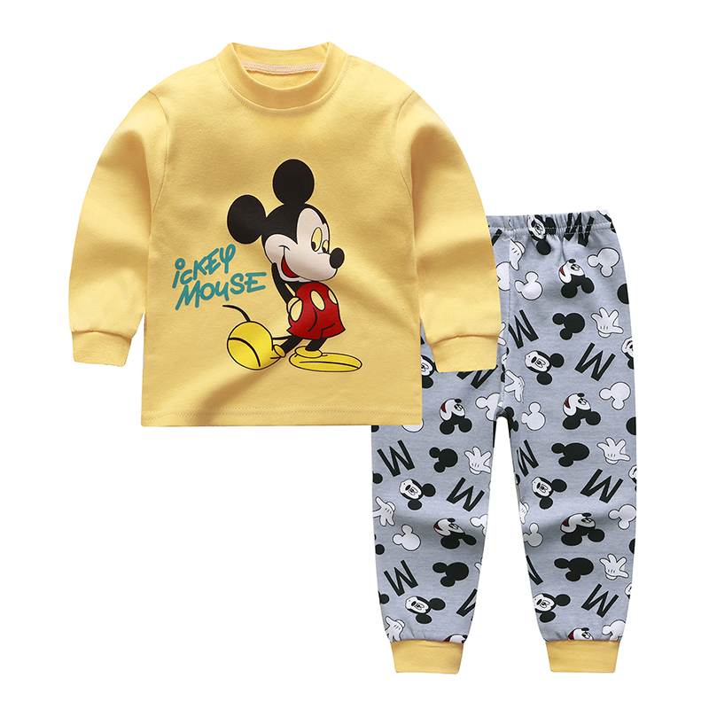 SLAIXIU Cotton Pyjamas Kids Baby Clothes Autumn Boys Long Sleeve Shirt Tops & Pants Cartoon Pajamas Sets for Boy Sleep Wear (0-5yrs)
