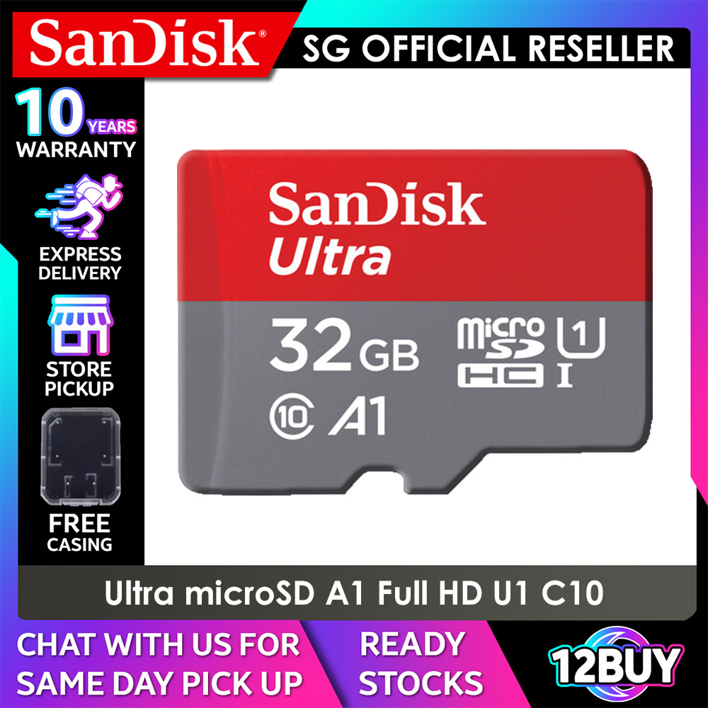 SanDisk Ultra microSDXC Card Full HD 1080 U1 UHS-I C10 120MB/s 32GB 140MB/s 64GB 128GB 150MB/s 200GB 256GB 400GB 512GB 1TB QUA4 QUAB QUAC 12BUY