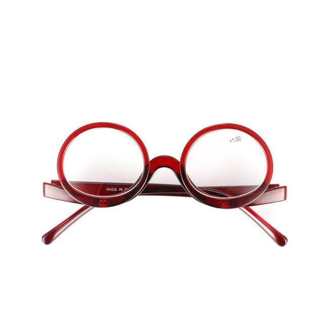 GLAUSA Rotating Magnifying Makeup Reading Glasses For Women Folding Clamshell Cosmetic Presbyopic Glasses For Elder Unisex