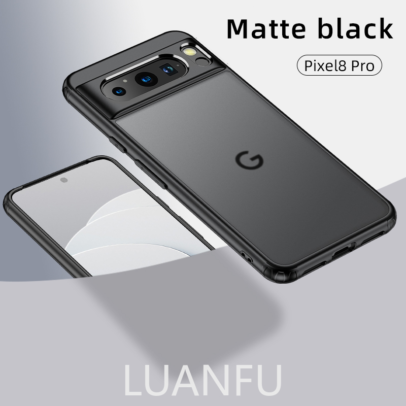 Case for Google Pixel 8 Pro Matte Transparent Magsafe Back Cover Four Corners Built-in Safety Mat Anti-fall Anti-collision and Shockproof Protective Cover