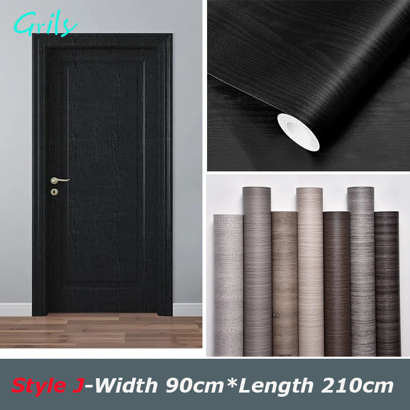 90x210cm Waterproof Wood Grain Door Sticker Whole Wooden Door Self-adhesive Bedroom Old Hourse Door Decorative