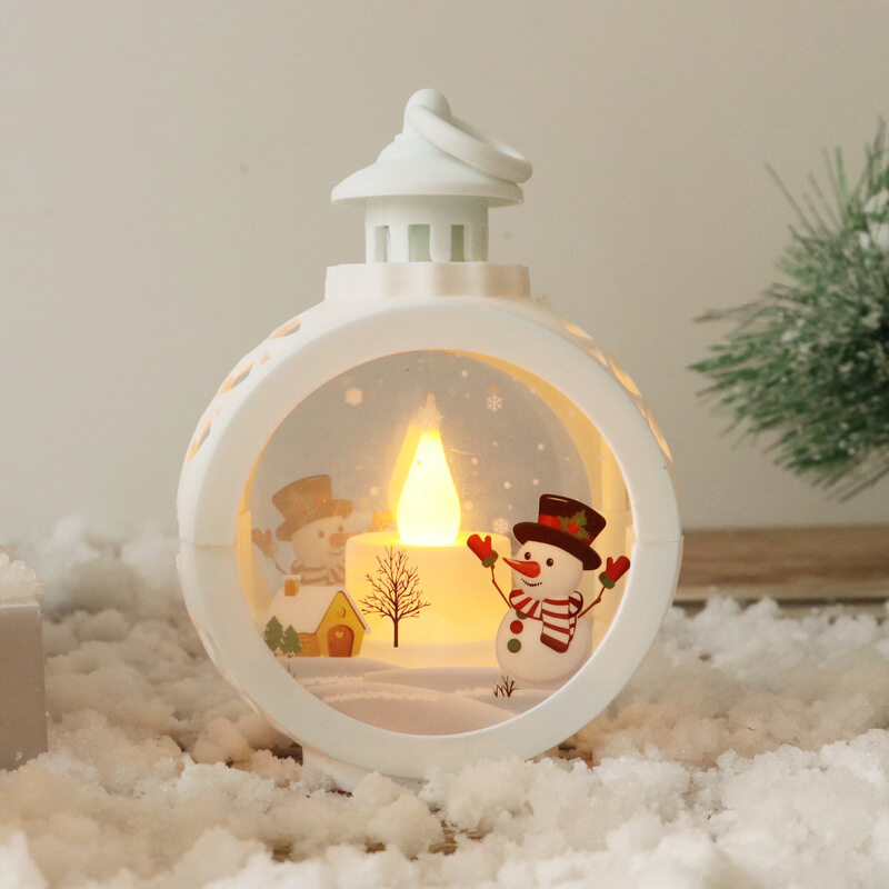 Santa Claus Snowman Wind Lamp Merry Christmas Decorations for Home Xmas Gift