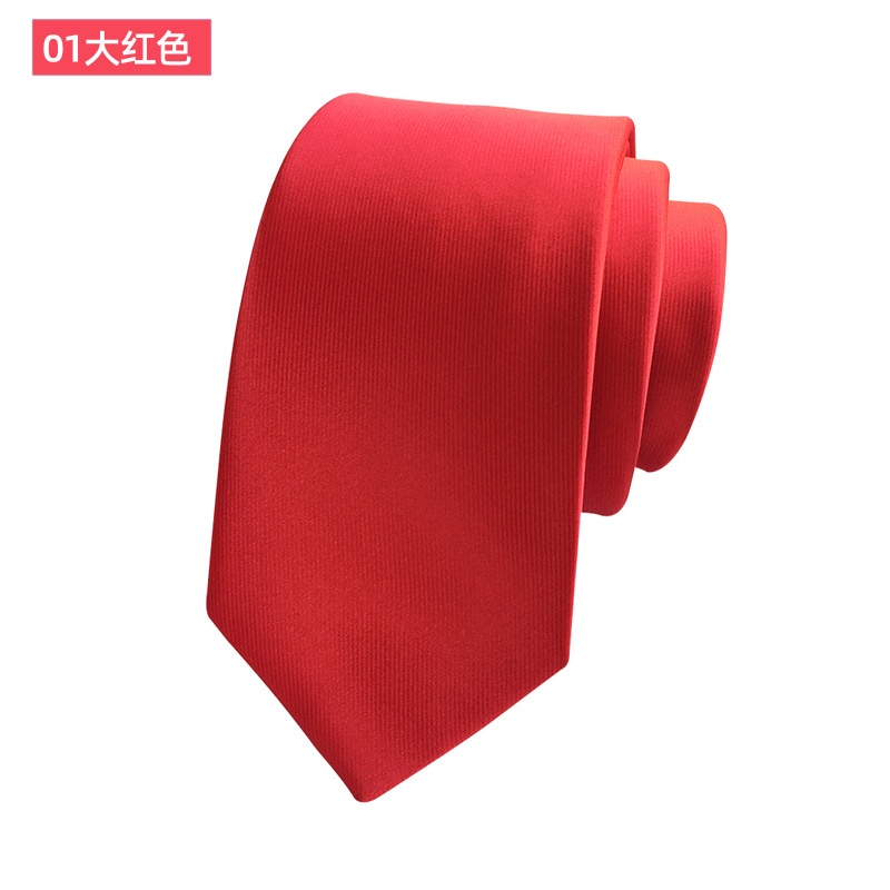 Unisex Solid color Skinny Korean Style Plain Black Necktie Slender 6CM Formal Tie Busniess Tie Plain black Maroon tie