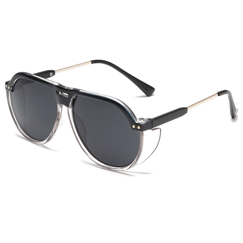 UV Protection Sunglasses European and American Fashion Large Frame Sun Glasses Personality Double Beam Unisex Eyeglasses PTQ