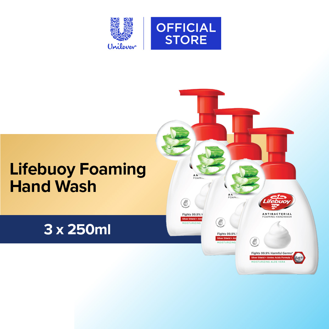 [Bundle of 3] Lifebuoy Antibacterial Foaming Aloe Vera Hand Wash 250ml