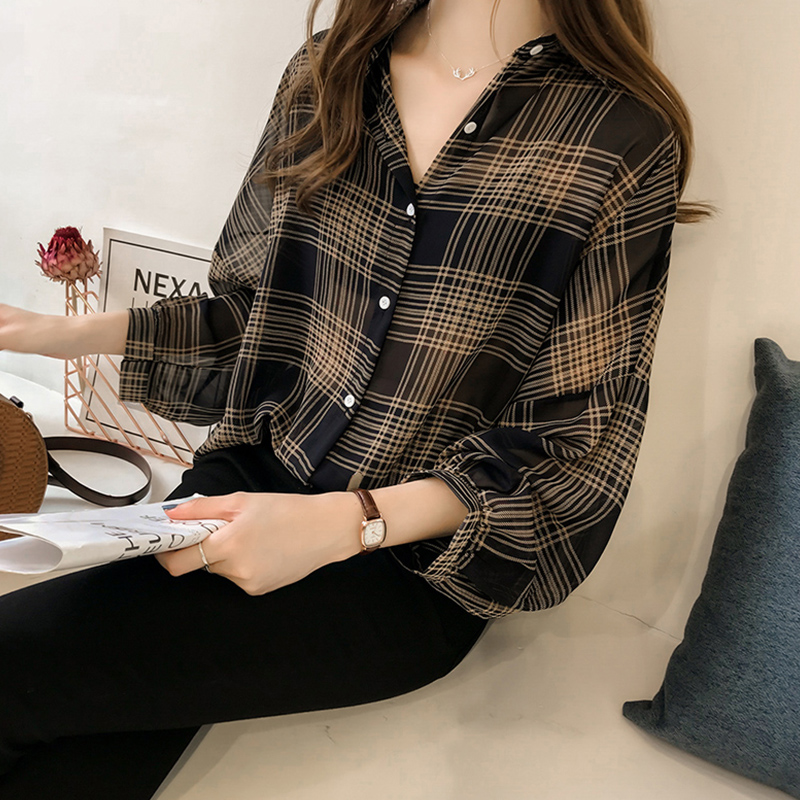 Korean Style Striped Shirt For Women Casual Long Sleeve Blouse Tops