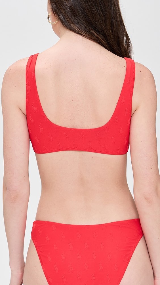 Logo Jacquard Scoop Bikini Top
