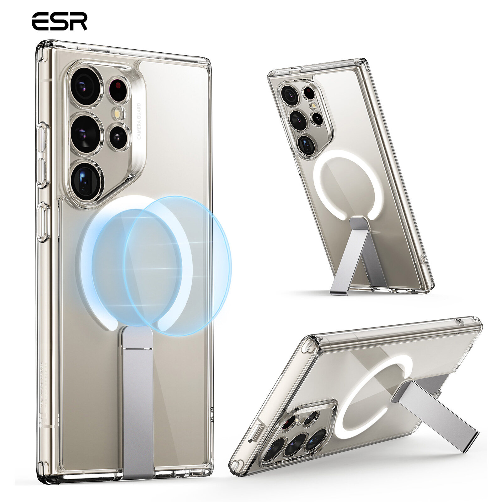 ESR for Samsung Galaxy S24 Ultra Case with Kickstand, Compatible with MagSafe, Case for Samsung Galaxy S24 Ultra, 3 Stand Modes, Military-Grade Protection, Shockproof Protective Case