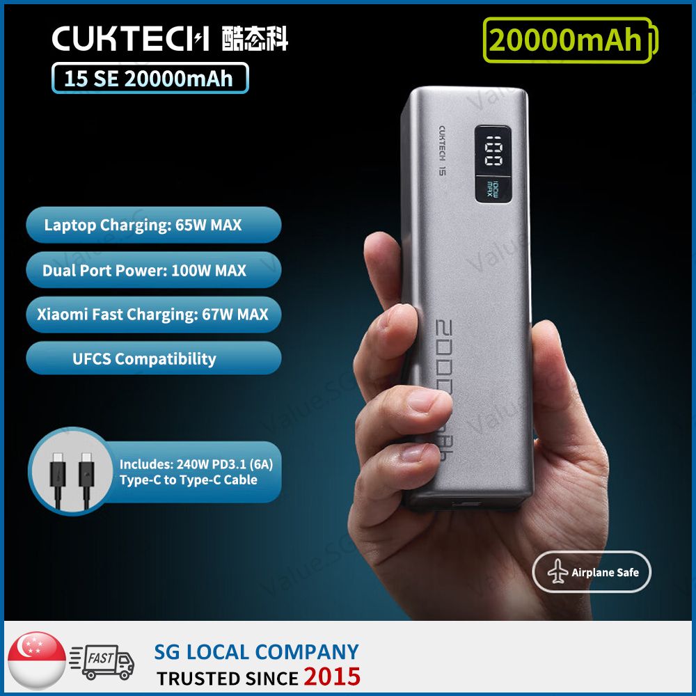 ãReady Stock and Ship in 0-1 DayãCUKTECH / ZMI 15SE 100W Max Powerbank/Power Bank/ Can Charge Most Laptops/ 1 Year SG Warranty