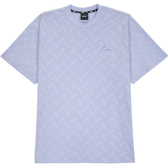 [EVISU KOREA] All Edition English EVISU Short-sleeve T-shirt Overfit Casual Men Women Tee Couple Tops Cotton Street Style Korean Style