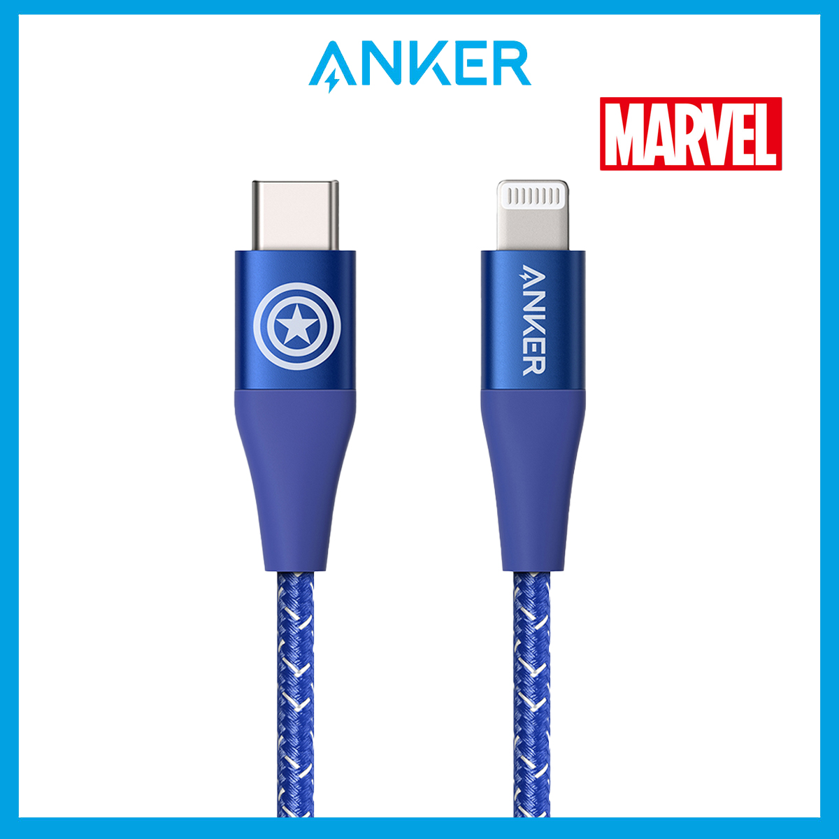 Anker x Marvel PowerLine+ II USB C to Lightning Cable 3ft|6ft iPhone Cable [Apple MFi Certified] Braided Nylon Fast Charging Cable for iPhone, iPad, and iPod (A9548|A9551)