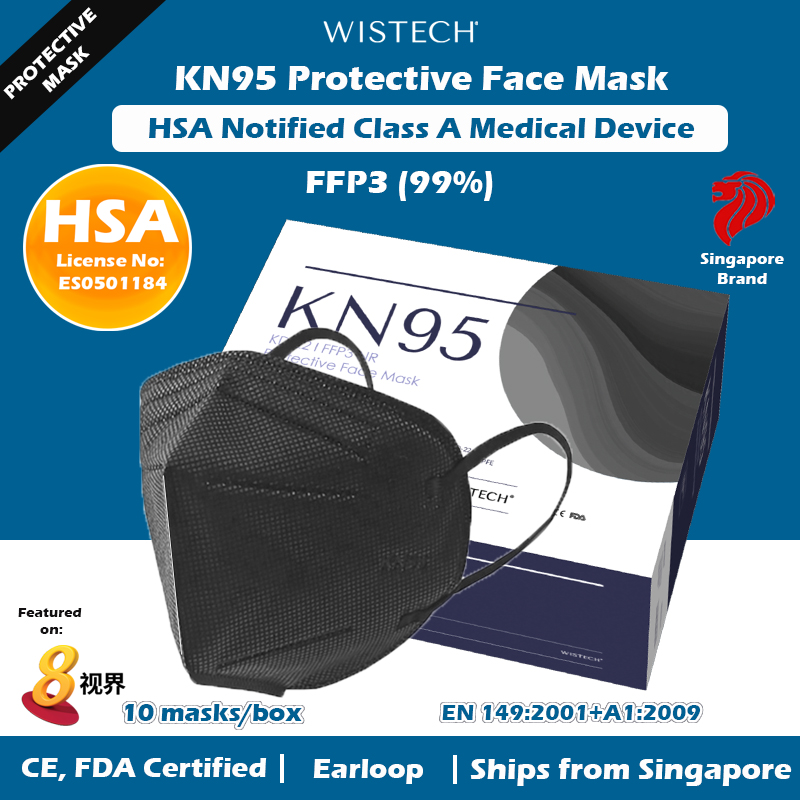 [GET %% OFF MIX AND MATCH] (Adult/Kids) Wistech KN95 Protective Face Mask,10 pieces HSA Notified Medical Device FDA CE Approved,FFP3 (99%), Singapore Ready Stock