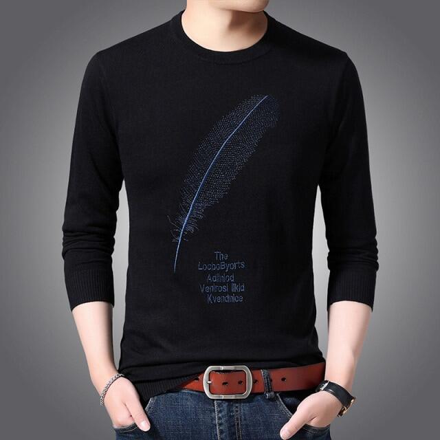 LUX ANGNER Autumn New Fashion O-Neck Sweater For Men Slim Fit Warm Pullovers Knitwear Men Korean Style Casual Soft Sweaters
