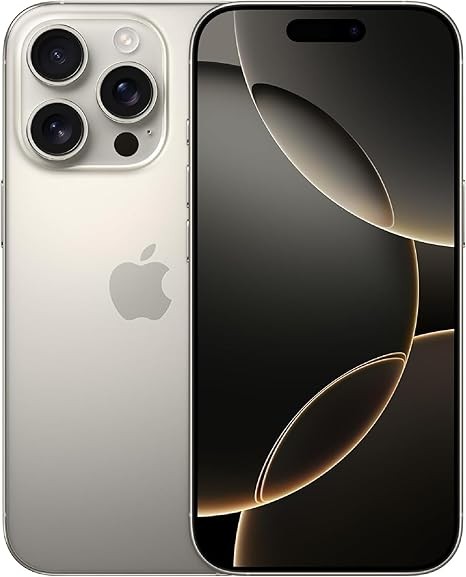 Apple iPhone 16 Pro Max, US Version, 1TB, Natural Titanium - Unlocked (Renewed)