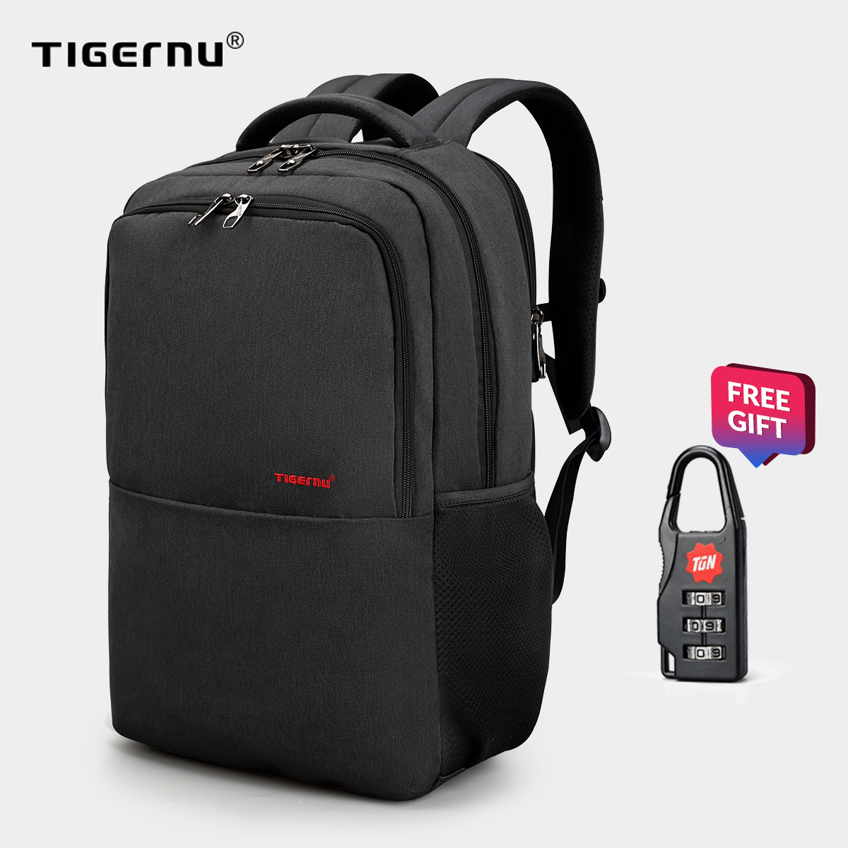 Tigernu Men Anti-theft Splashproof Oxfrod 15.6 Laptop Backpacks USB Cahrging Laptop Bags Men School Bag for Teens 3259