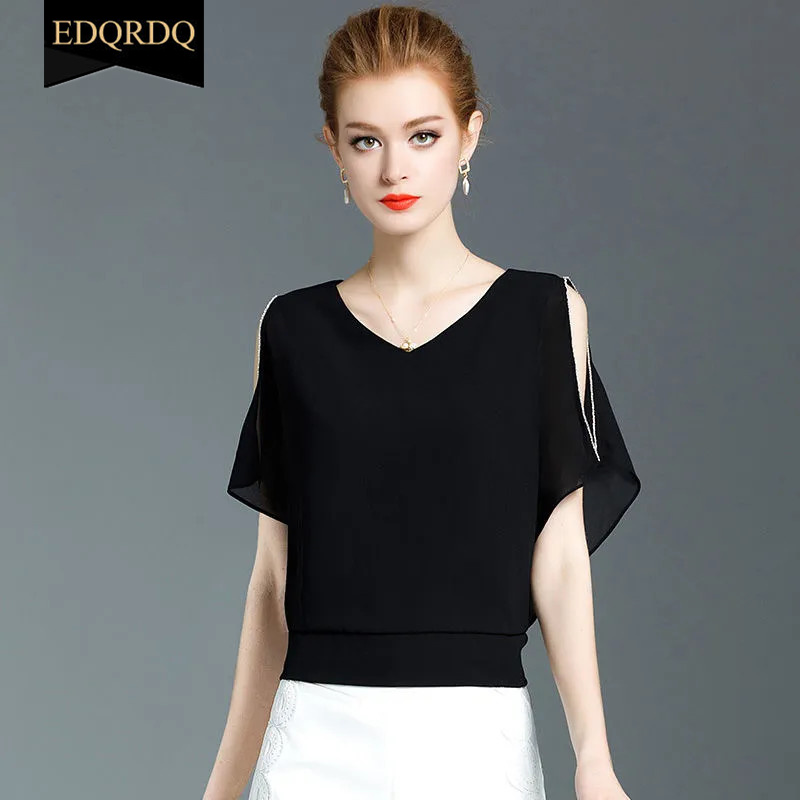 EDQRDQ Womens Blouses and Tops Dressy Ladies Valentines Cold Shoulder Shirt Elegant 2022 Blouse