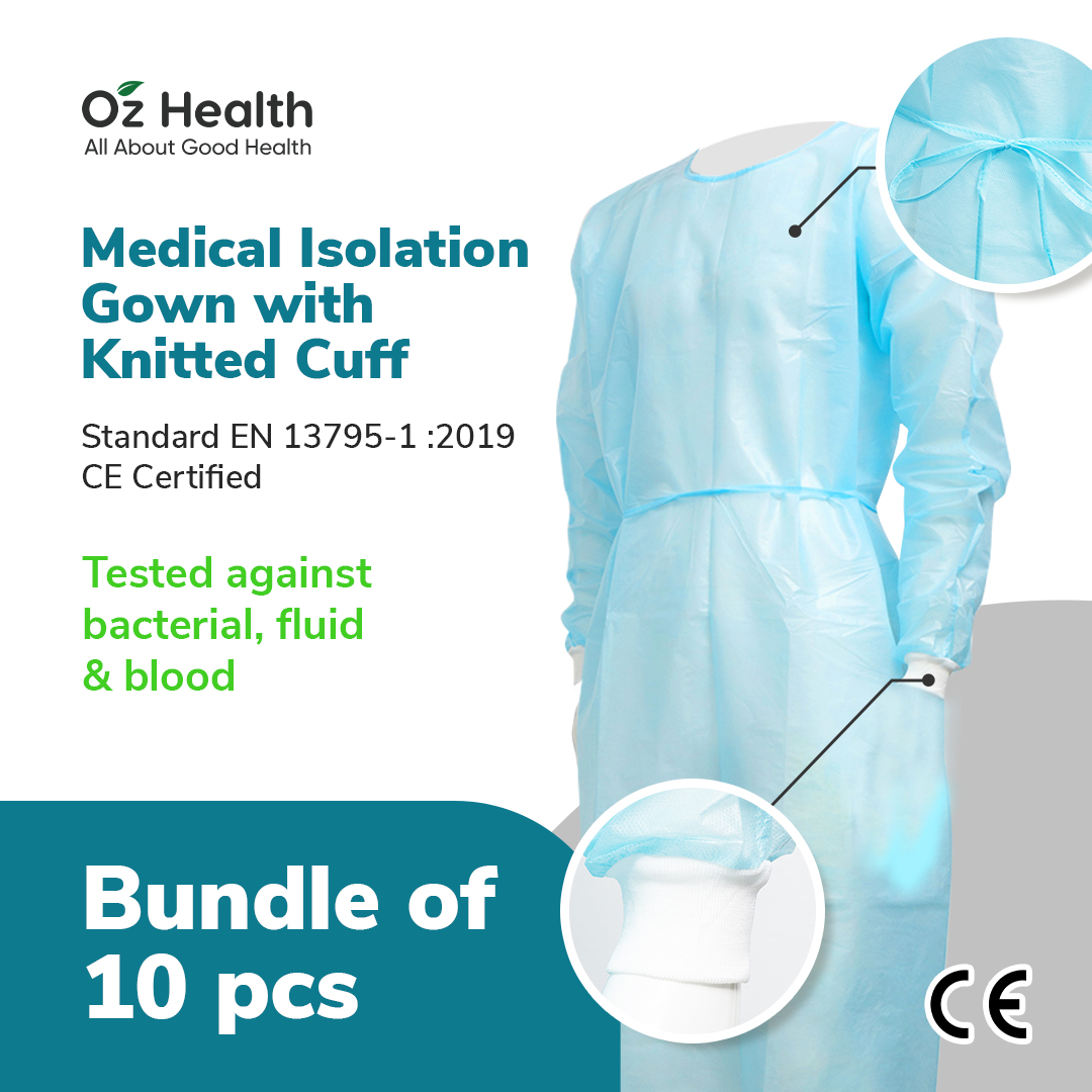 Greencare Medical Isolation Gown PPE Suit Certified ANSI/ AAMI Level 3 Coverall Protective Suit