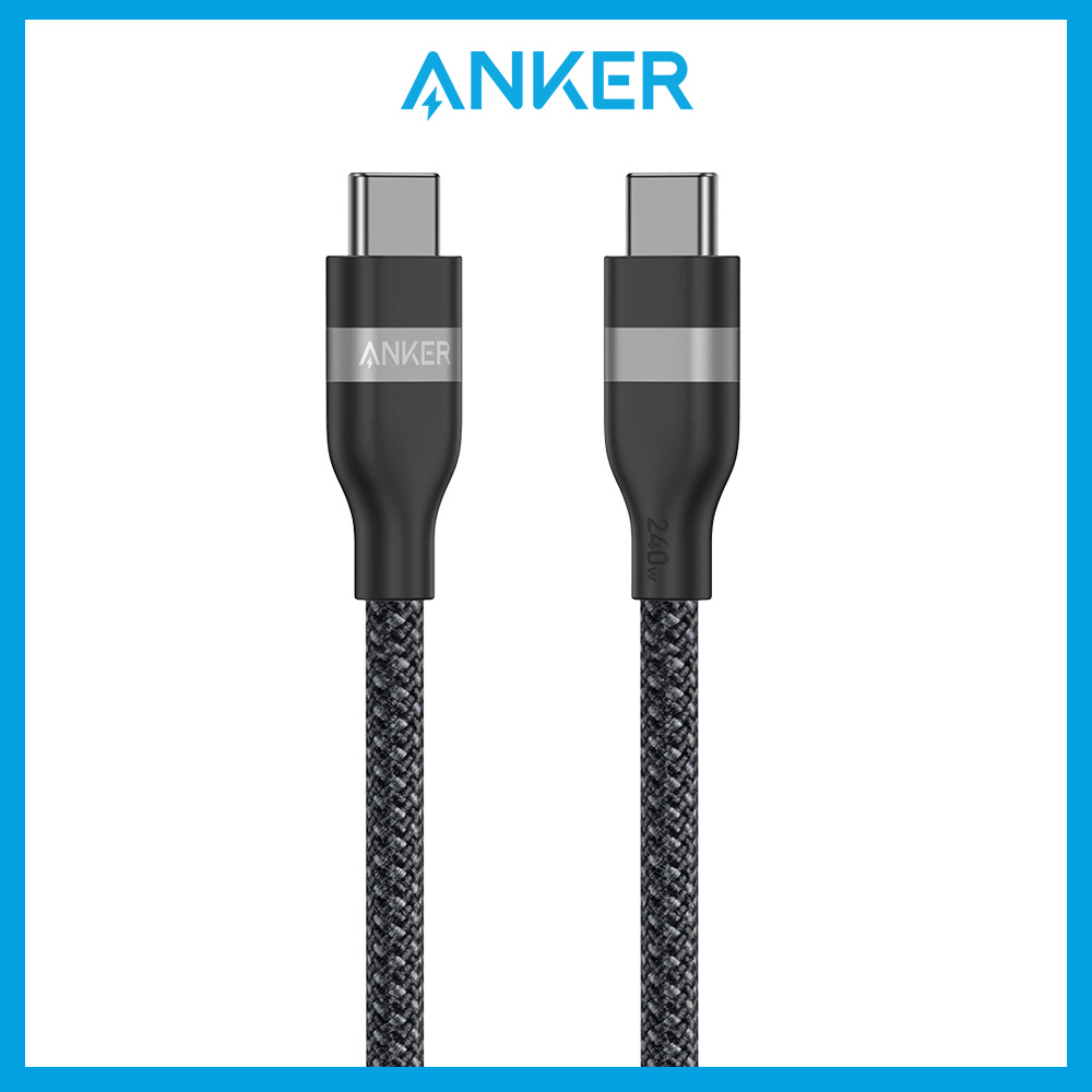 Anker USB-C to USB-C Cable (3ft / 6ft) 240W Upcycled-Braided Fast Charging Cable Type C for iPhone 16 MacBook Pro A82E2